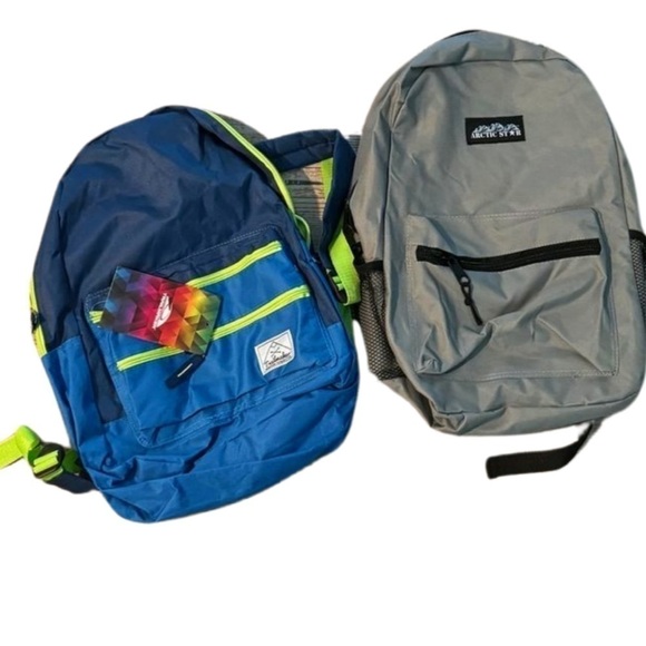 School backpack Multi-Color Adjustable Padded Shoulder Straps - Navy Blue 3 set - Picture 4 of 16